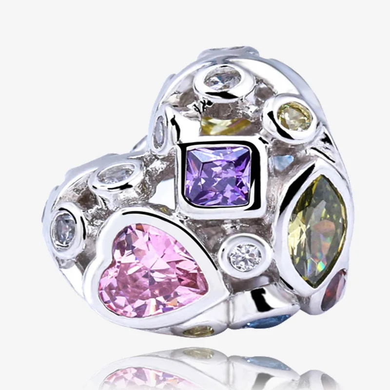 Любовь бусы Fit Pandora Браслет Ювелирные Изделия Стерлингового Серебра 925 В Форме