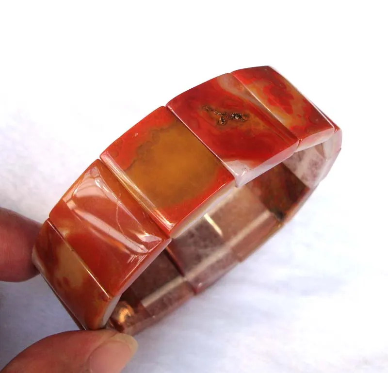 Женский браслет с бусинами из натурального агата | Украшения и аксессуары