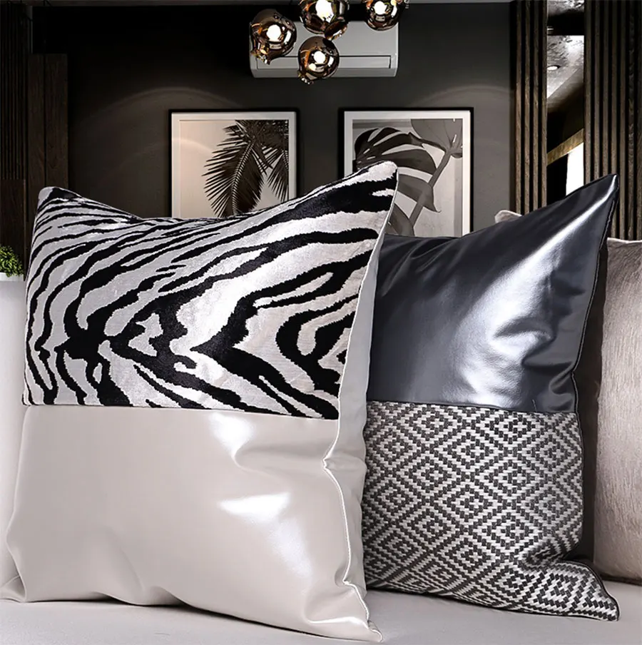 Comfortable waem decorative throw pillow/almofadas case 30x50 45 50,brown gery black geometric cushion cover home decorating