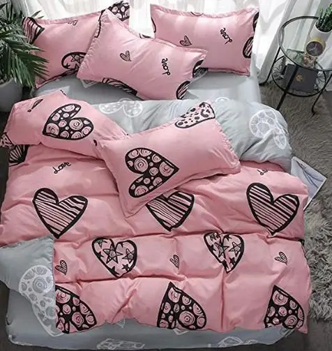 

10 Breathable Bedding-sets Polyester Printed Bedclothes Bedding Set with Pillowcase Bed Quilt Cover King Queen Twin Full Sizes