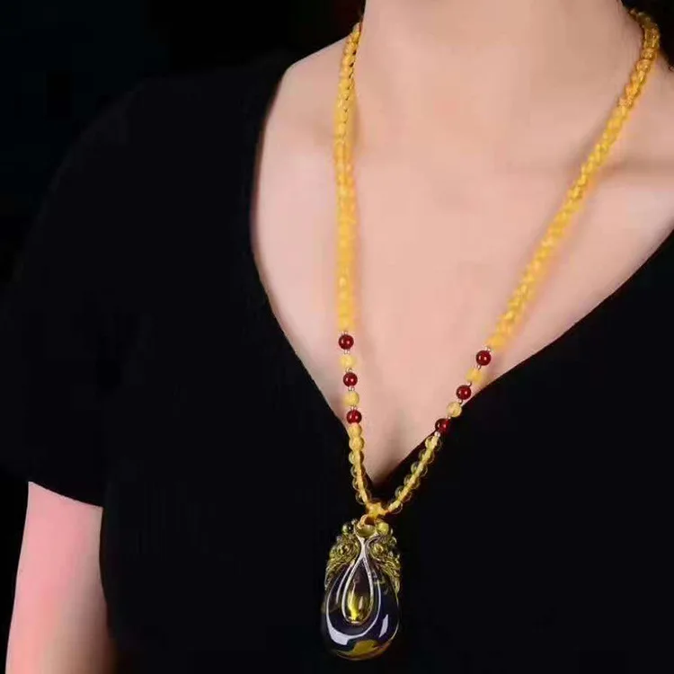 Ручная полировка Dominion Guanyin кулон ожерелье для мужчин и женщин свитер цепь Кулон