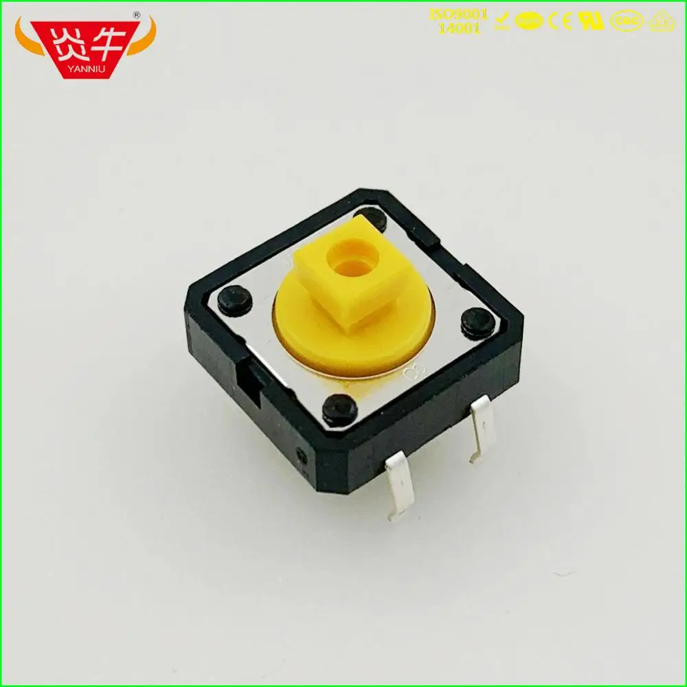 OMRON 12mm 7.3H 12*12 12X12 7,3 H 4P 4PIN Переключатель OMRON B3F 4055 Тактильные Такт Кнопочные микропереключатели автоматического сброса - Цвет: OMRON 12mm 7.3H