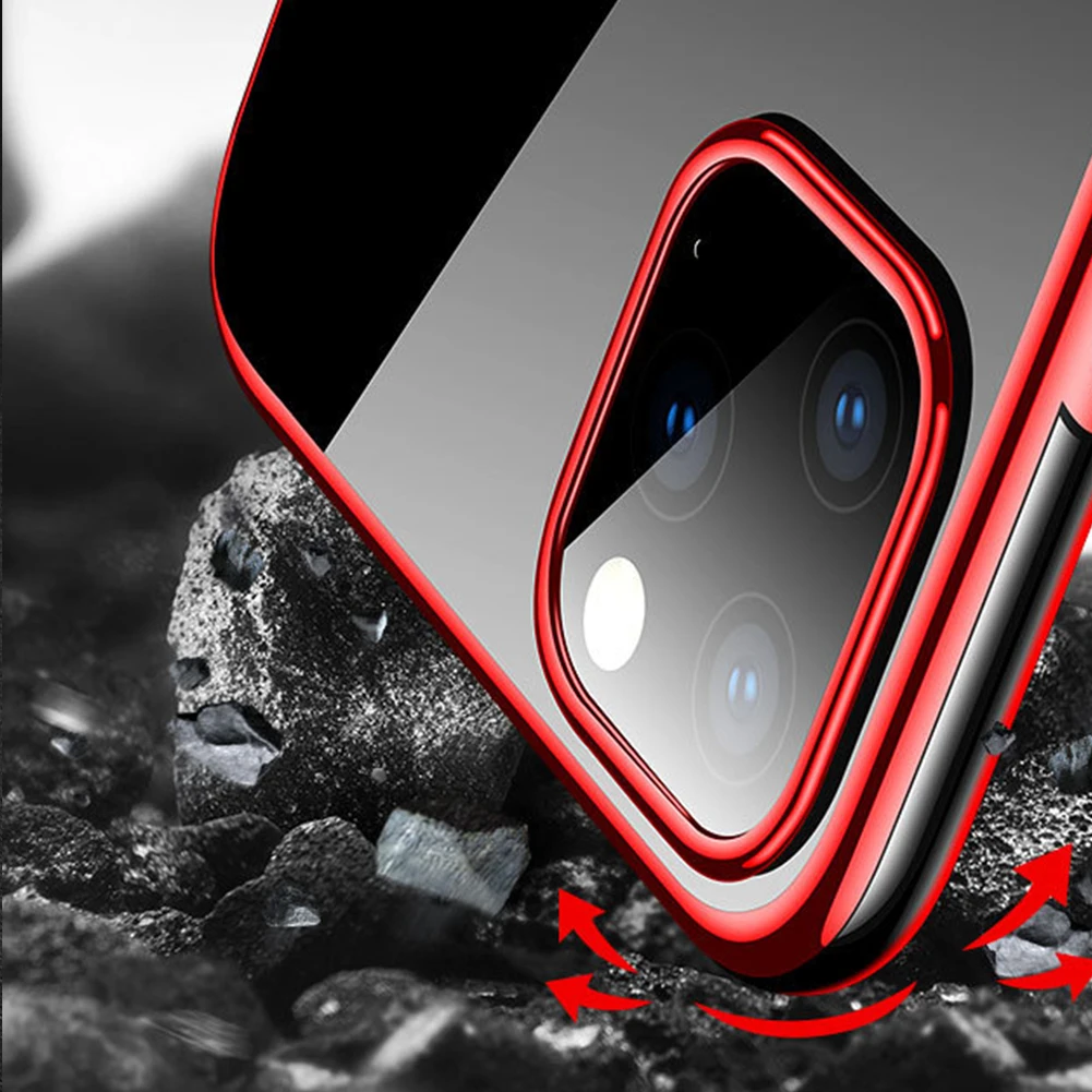 Electroplated Bumper Transparent Protective Cover Soft Silicone Shockproof Anti Scratch Durable Case Shell For Iphone Xi |