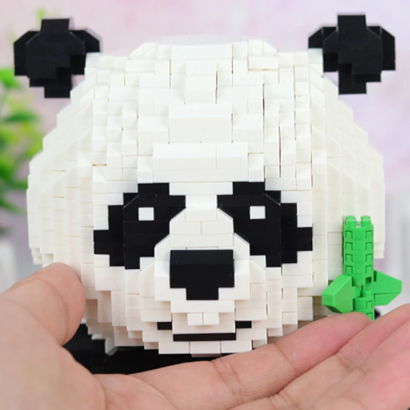 HC 1018 мультяшный китайский медведь кошка панда животное 3D модель 2444 шт DIY Мини