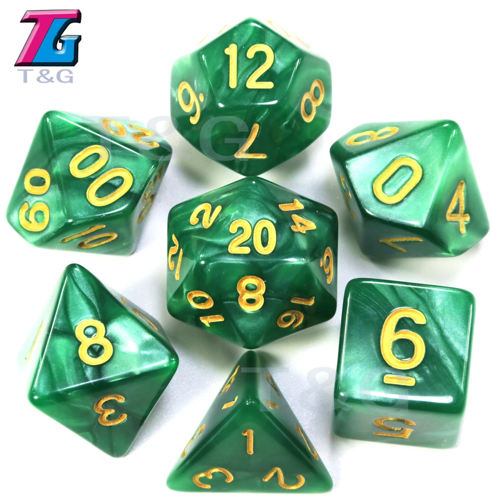 Золотой чернила D& кости эффект мраморной поверхности D4 D6 D8 D10 D10% D12 D20 7 шт./компл. белого цвета, цвета: красный, черный, зеленый, фиолетовый, голубой, 6 цветов