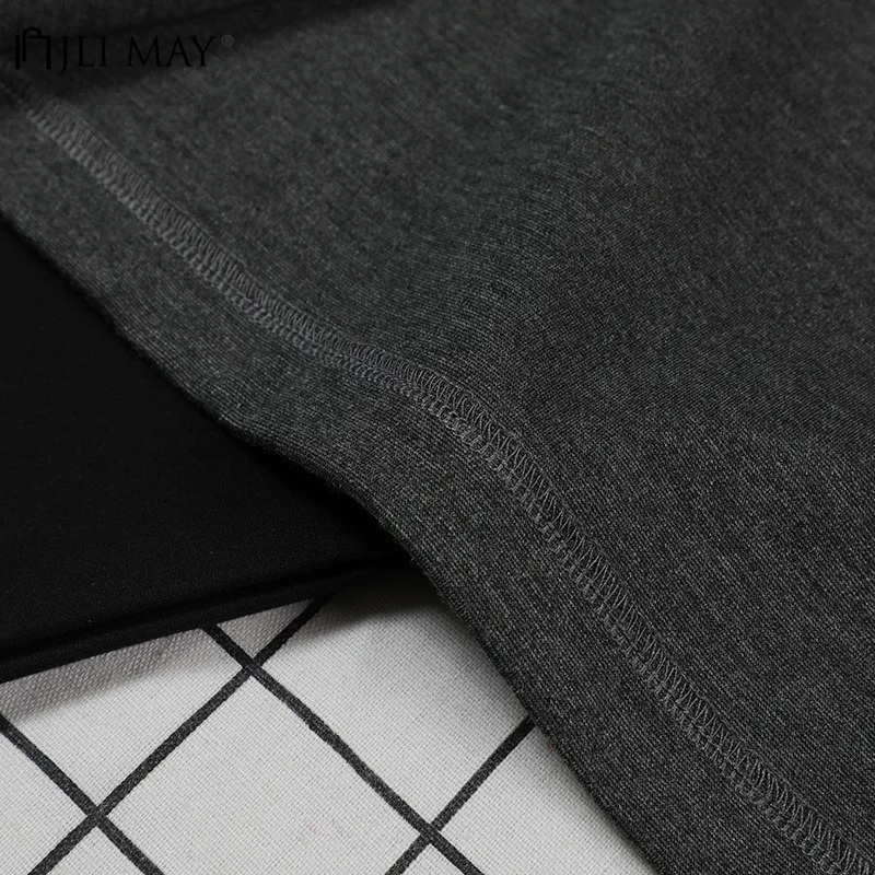 

JLI MAY Office Lady Mid Length Hip Skirts Elastic Waistband Thickened Solid Autumn Winter Korean Slim Pocket Women Skirt