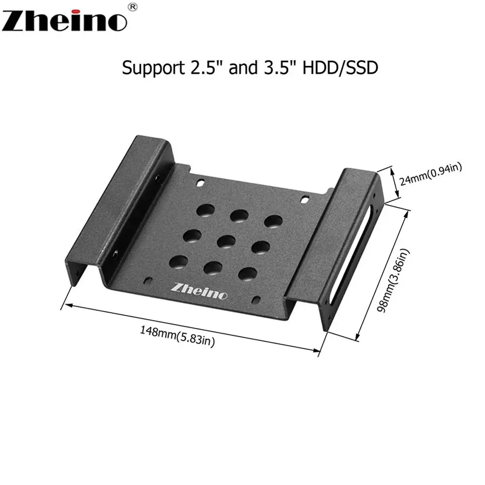 Монтажная рама Zheino из алюминиевого сплава подходит для 2 5 дюймовых 3 HDD SSD