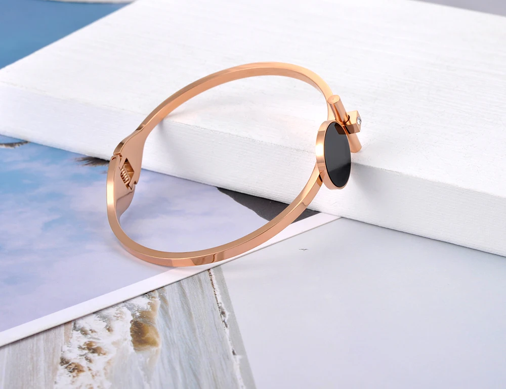 Lokaer новые браслеты из нержавеющей стали розового золота с кубическим цирконием