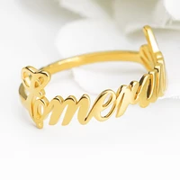 custom name ring personalized stainless steel rings for women girls wedding band custom letters initials ring jewelry wholesale