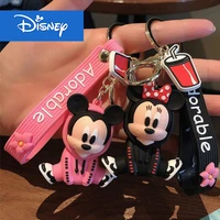 disney mickey minnie keychain cute stitch sweater keyring pendant trend men and women backpack decoration gift car key chain