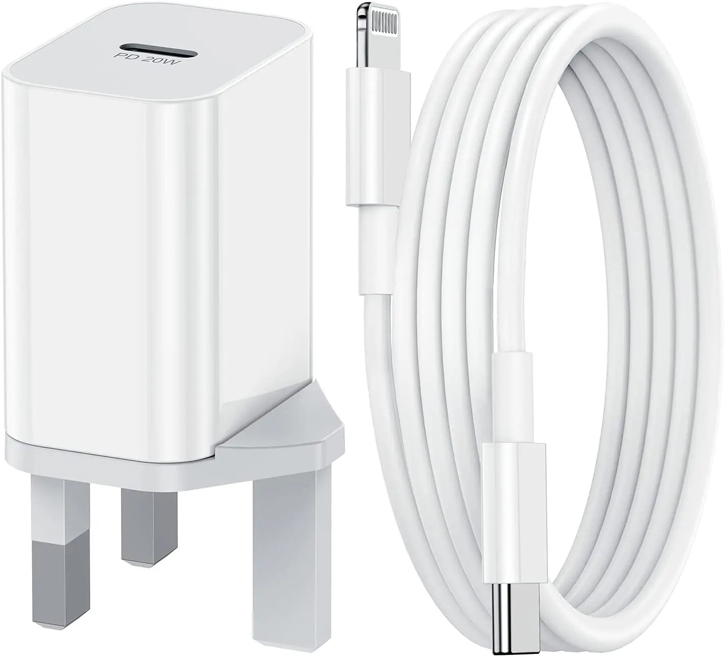 

iPhone Fast Charger Plug, [Apple MFi Certified] 20W Wall Charger Block and USB C to Lightning Cable 2M, USB-C Power Adapter