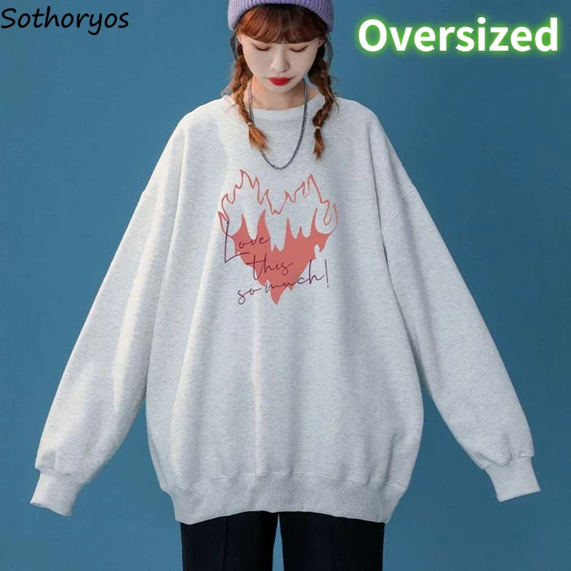 Весенняя женская толстовка с принтом в стиле преппи топы большого размера