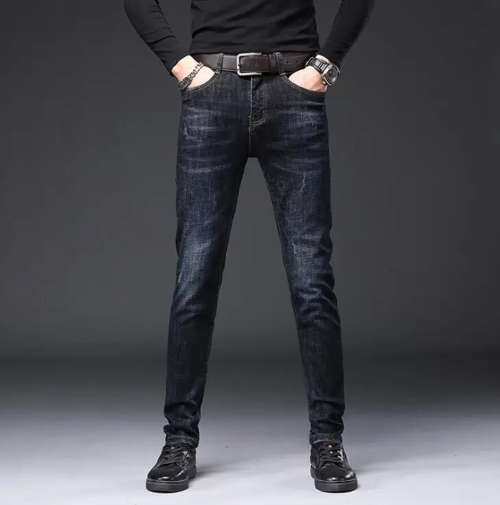 

2020 Top Quality Discount Stretch Stylish Men Jeans Warm Winter Long Pants For Male