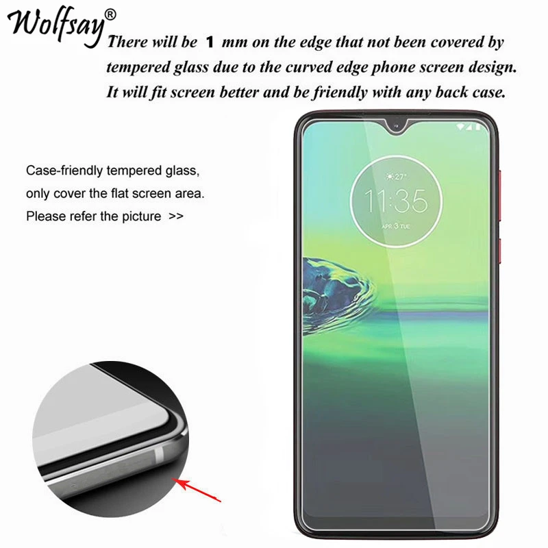 Protector de pantalla de vidrio templado para Motorola Moto G8, pel&iacute;cula protectora de vidrio templado 9H para Motorola G8, 2 uds.-2