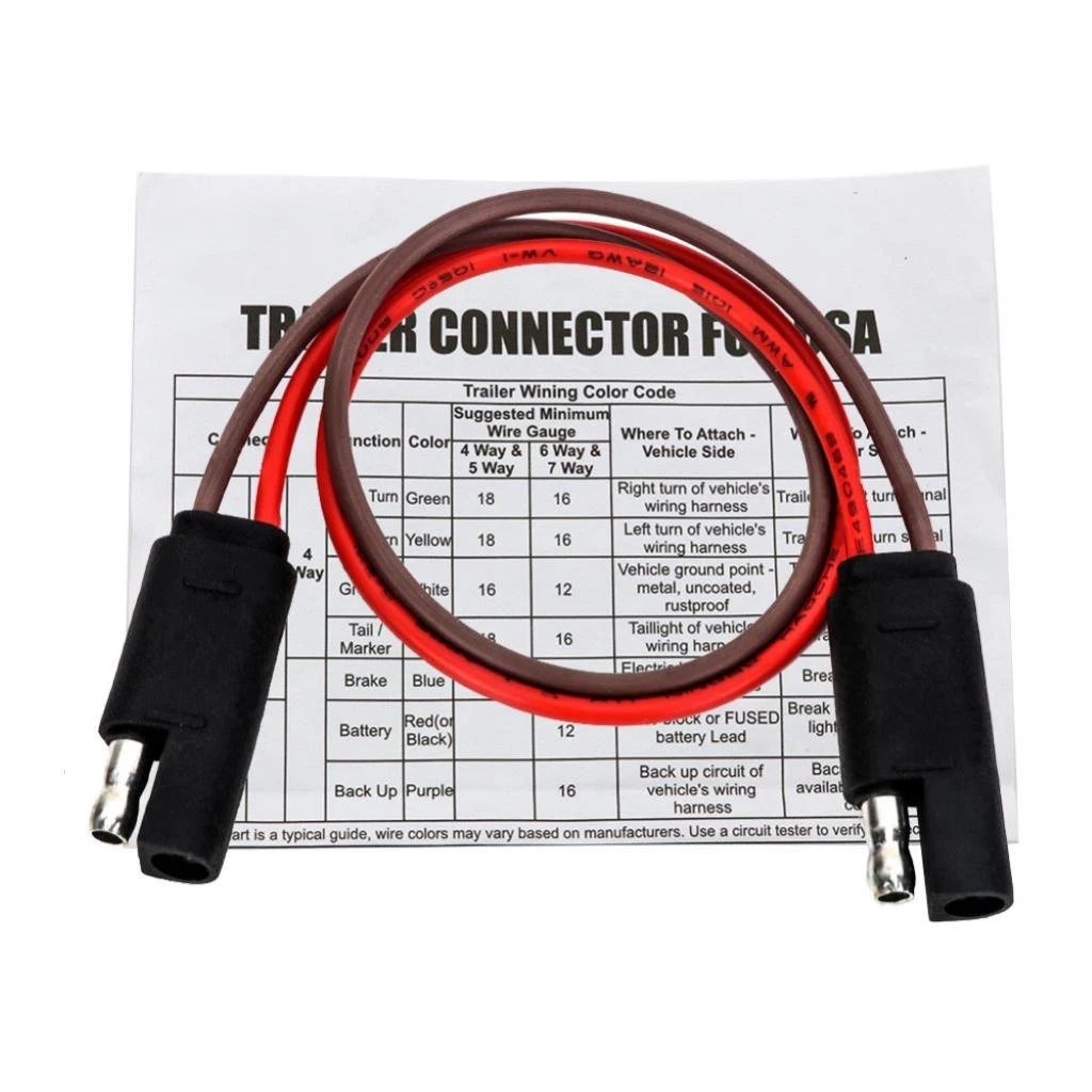 

Trailer Flat Plug Wire 2Pin Extension Cable Connector​ for Trailer Car Light