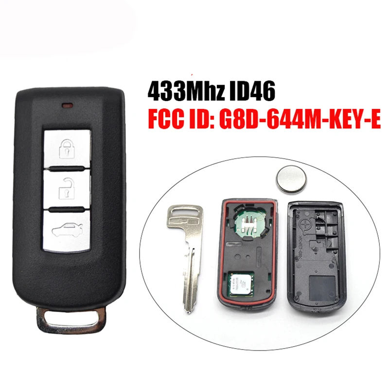Умный Автомобильный ключ MB0040 433 МГц 3 кнопки идентификатор ID46 микросхема