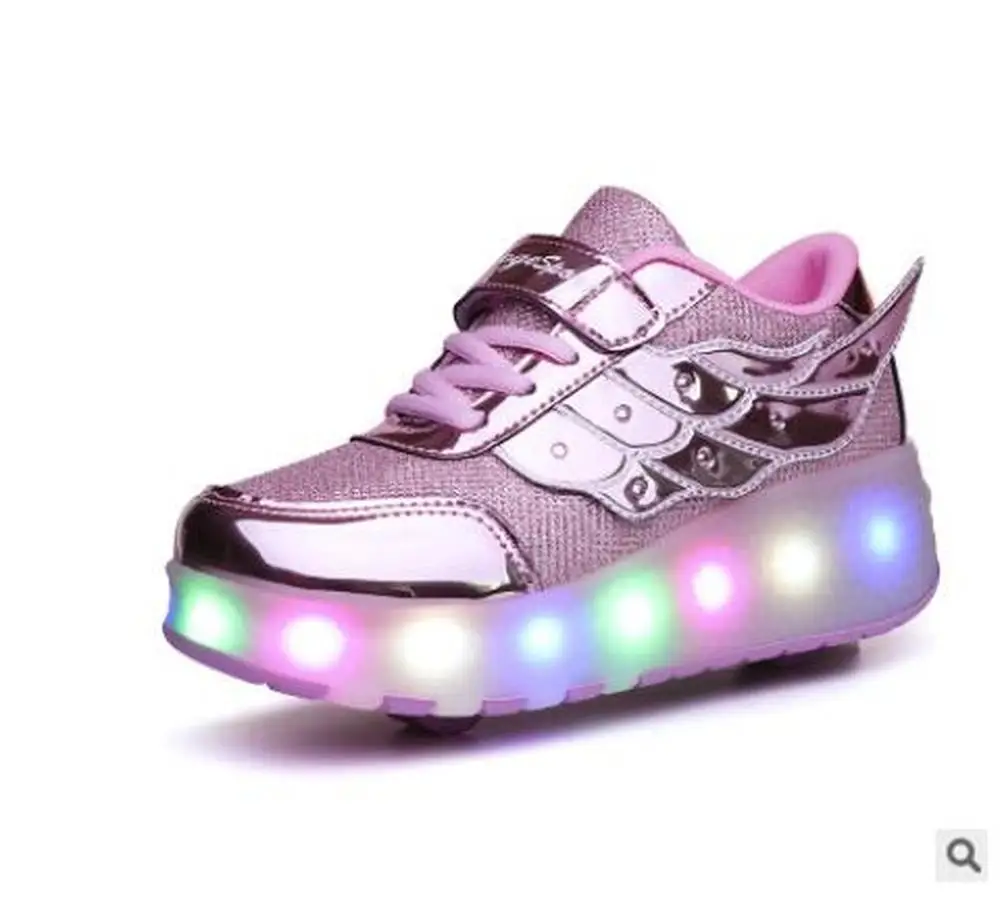 Heelies USB зарядка светодиодный Красочные Дети Мода кроссовки с два колеса роликовые коньки обувь для мальчиков и девочек синий