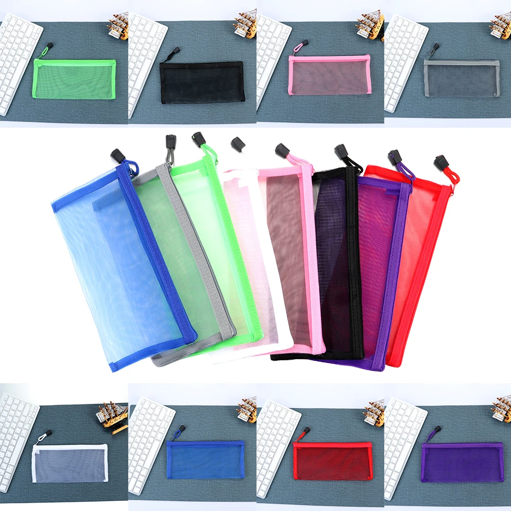 Простая прозрачная Сетчатая Сумка для документов прозрачные канцелярские