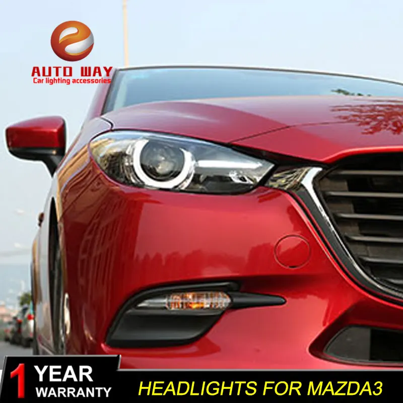 Чехол для передней фары Mazda 3 M3 Axela Mazda3 2017 2018 светодиодные DRL линзы с двойным лучом