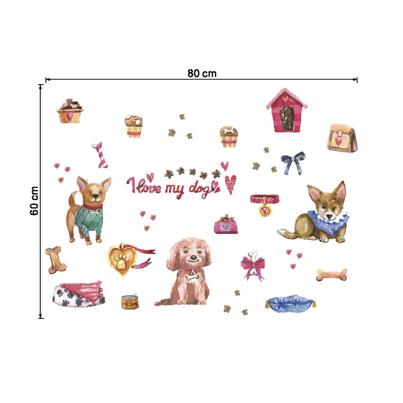 Наклейки на стену с изображением собаки для детской комнаты спальни гостиной