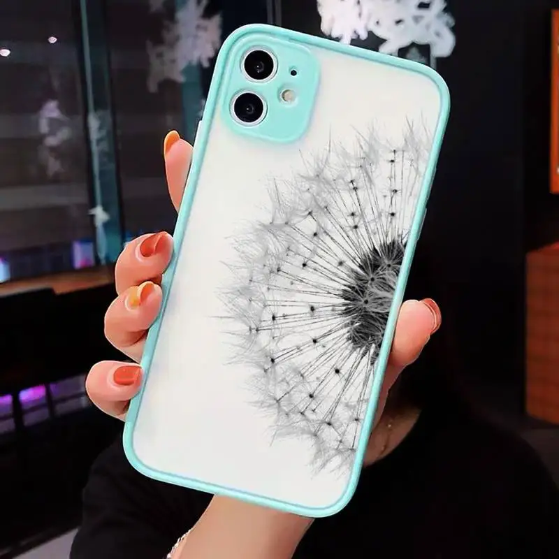 

Dandelion Simple flower Phone Cases matte transparent For iphone 7 8 11 12 plus mini x xs xr pro max cover