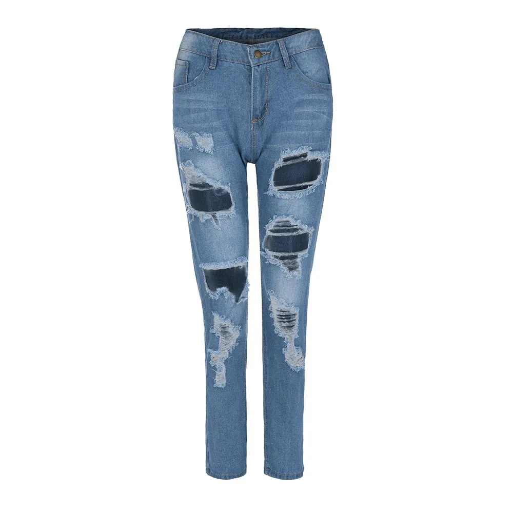JAYCOSIN Women Clothes Jeans Sexy Skinny Elastic Denim Trousers For Girls Casual Hole Ripped Distressed Pencil Femme 2020 | Женская