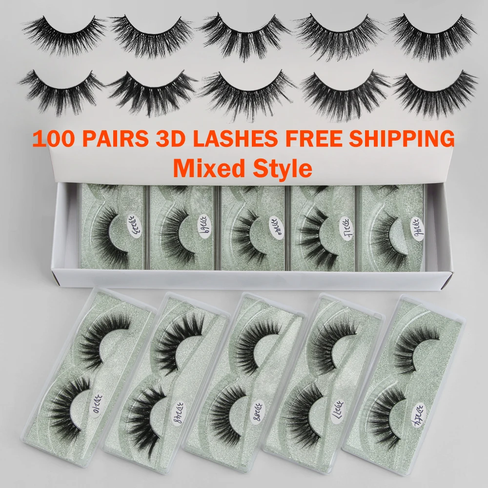 

MAANGE 5/10/20/30/40/50/80/100 Pairs 3D False Eyelashes Faux Mink Lashes Makeup Fake Eyelash Extension Cosmetic Tool Wholesale