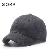cokk baseball cap women men wool knitted short brim hats outdoor thick warm casual hat female male solid color new fashion gorro