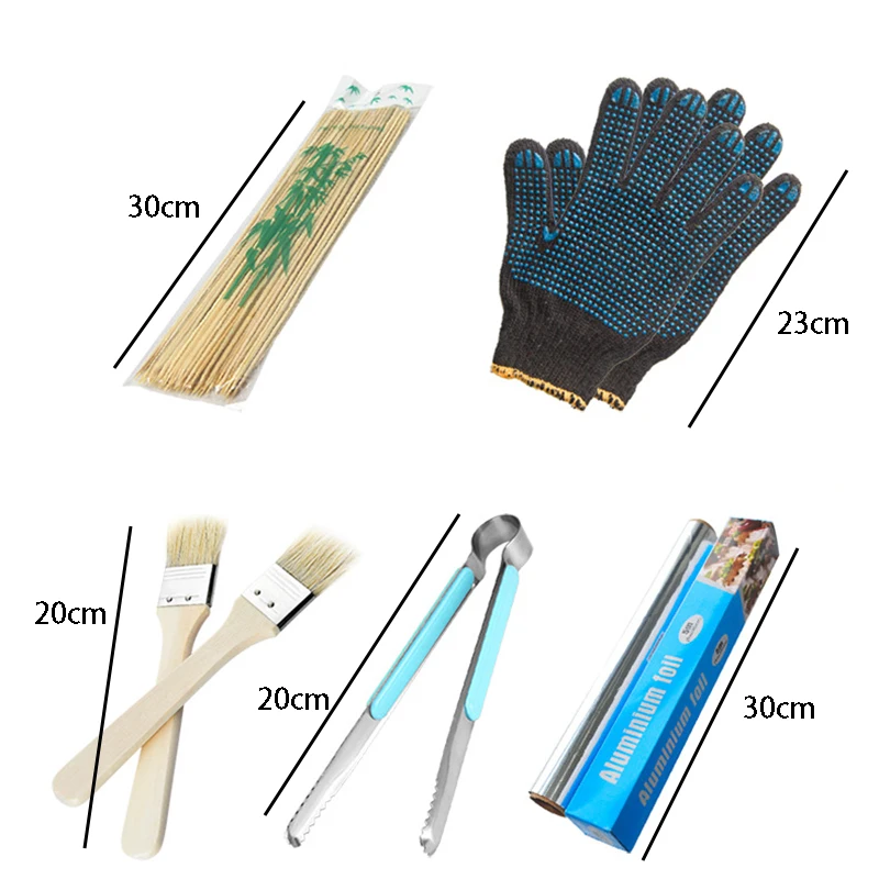 5Pce/комплекты Нержавеющая сталь деревянные шашлычные Инструменты для барбекю