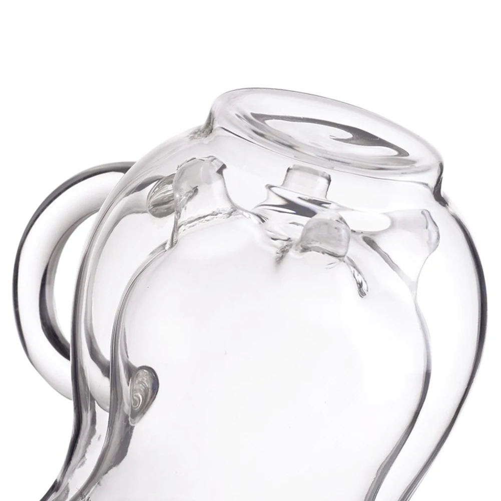 Кружка стеклянная двухслойная креативная с изображением милой коровы 250 мл | Дом