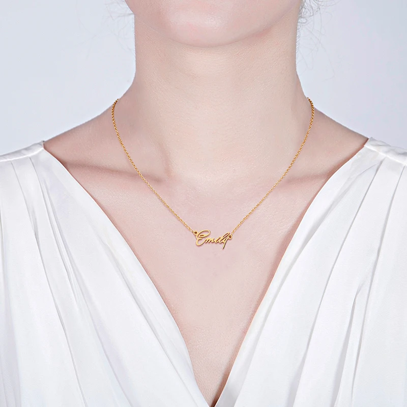AILIN 2020 год индивидуальное ожерелье с шрифтом из нержавеющей стали 18k покрытием