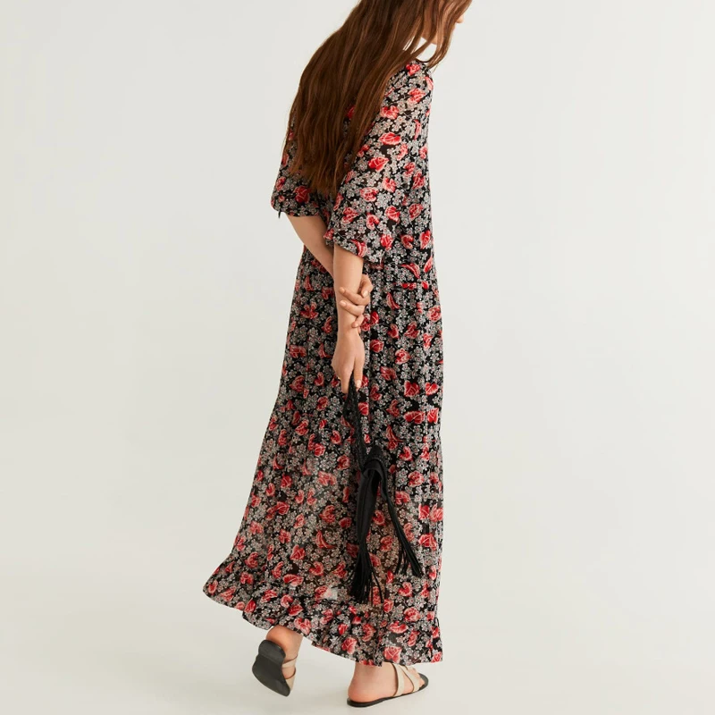 Женское винтажное платье макси в стиле бохо вечерние ничное платье-трапеция с