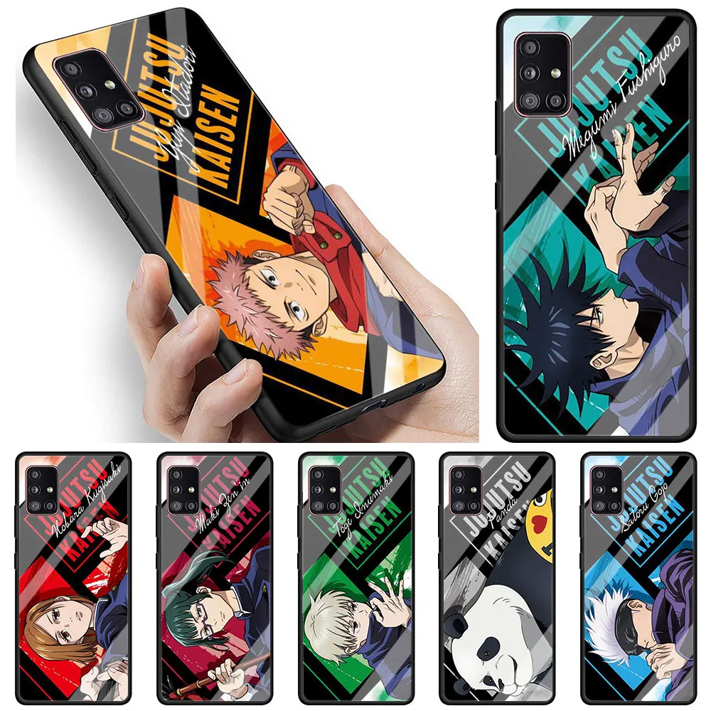 

Anime Jujutsu Kaisen Glass Phone Case For Samsung Galaxy A51 A71 A50 A21s A52 A70 A72 A31 A10 A91 A30 A40 A41 A11 A12 5G Cover