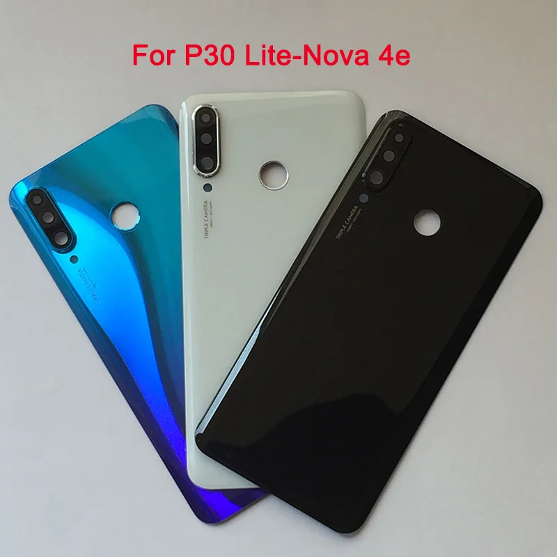 Задняя крышка батарейного отсека для Huawei P30 Lite Nova 4e стеклянная панель чехол