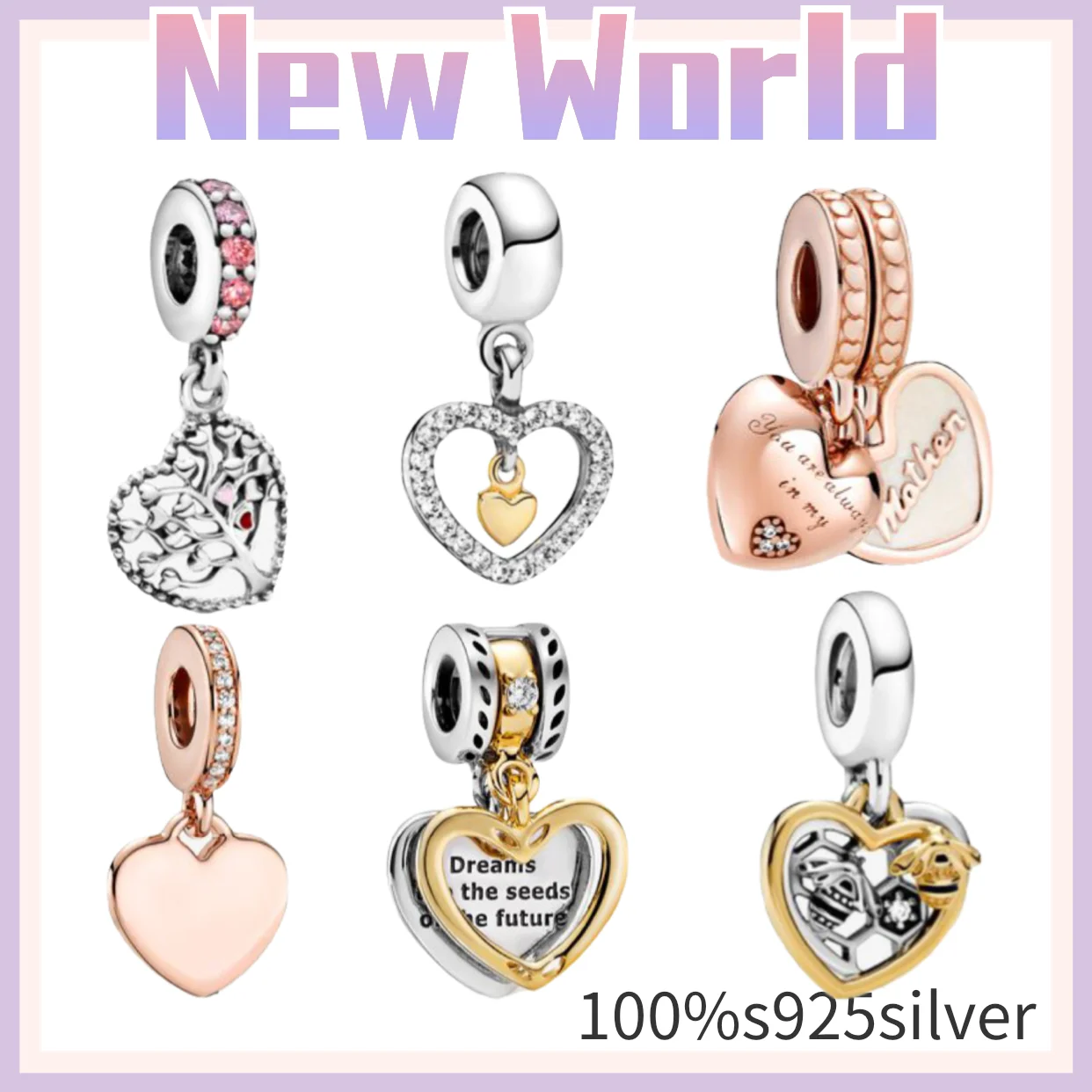 

2021hot sale hot style 100%S925 silver beads love warm charm pandora for women personalized customized anniversary jewelry charm