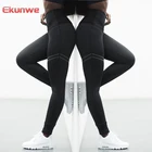 Женские Леггинсы для йоги Ekunwe с 2 кольцами и принтом, леггинсы с высокой талией, Суперэластичные спортивные тренировочные брюки