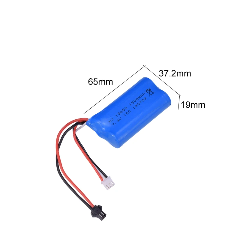 

2X 7.4v 1500mah 15C 18650 Li-ion Battery SM-2P Plug For RC S033G U12A 6088T 8019 8004 Toys Car Boat Helicopter
