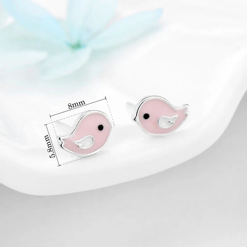 Женские серьги-гвоздики из серебра 925 пробы с эмалью | Украшения и аксессуары