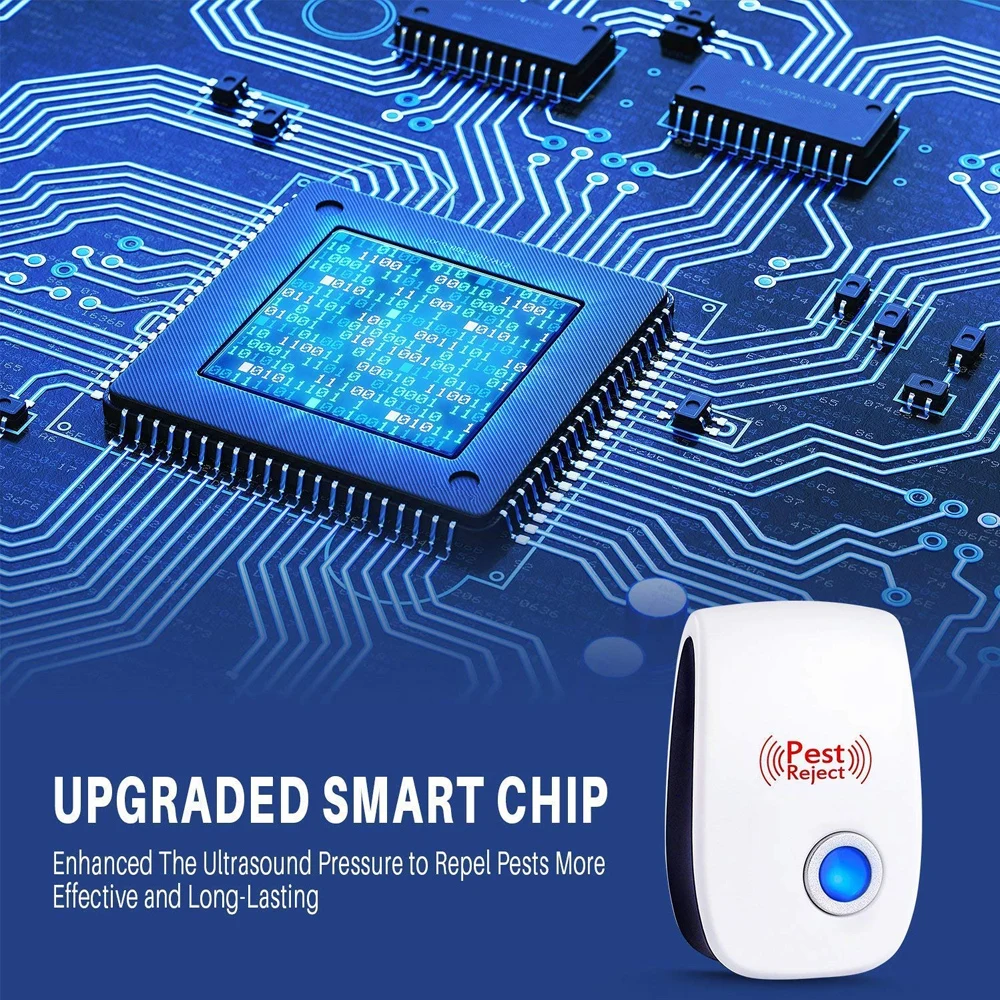 

6pcs/set Rodent Control Cockroach Mosquito Insect Killer Ultrasonic Pest Repeller EU/US Plug Electronic mosquito repellent Lamp