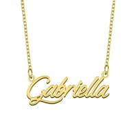 gabriella name necklace for women stainless steel jewelry 18k gold plated nameplate pendant femme mother girlfriend gift