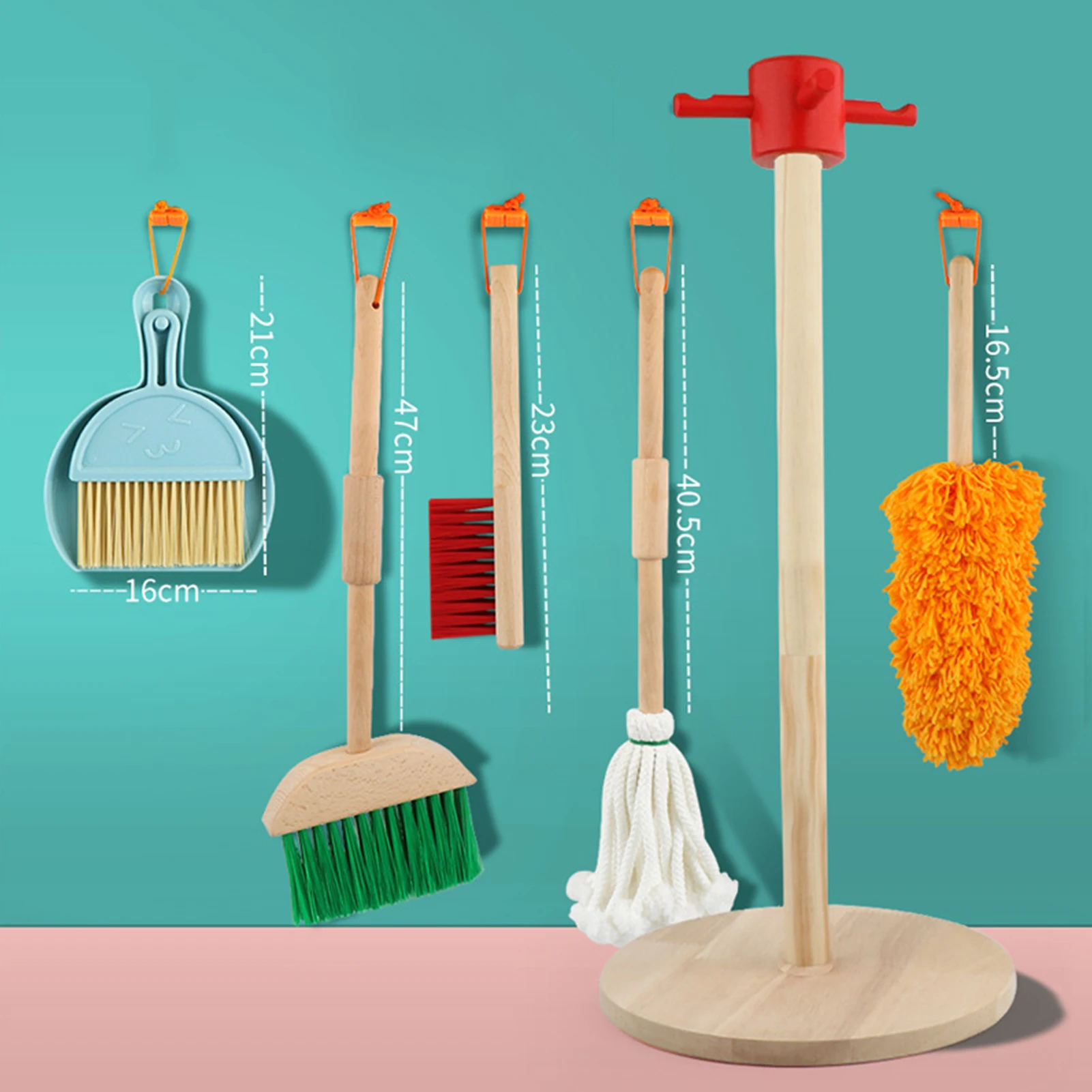 

pcsset House Clean Tool Kit Children Pretend Play Toy Cleaning Broom Mop Brush Educational Housekeeping Toys Set for like-minded