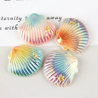 6pcs colorful shell charms for slime diy polymer filler addition resin accessories toys modeling clay kit for children