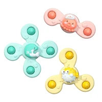 montessori baby spin top bath toys for boy children bathing sucker spinner suction cup toy for kids 2 to 4 years baby teether