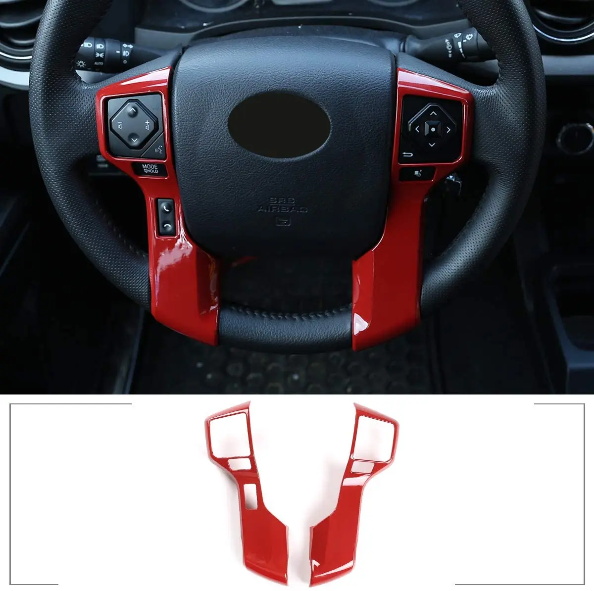 

Чехол для кнопки рулевого колеса для Toyota Tacoma 2014-2020, Tundra 4Runner 2010-2019 (красный, 3 + 2 отверстия)