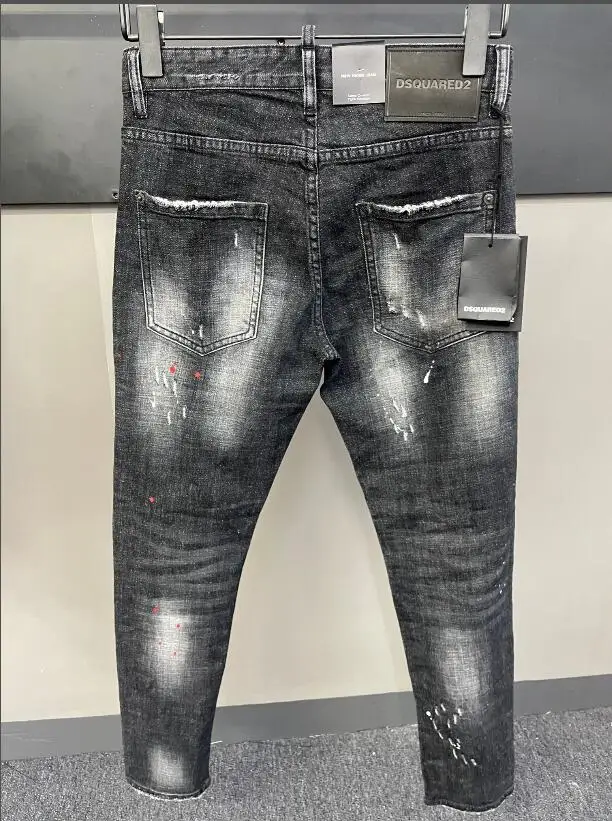 Classic Authentic Dsquared2 Men Women Jeans Retro Italian Brand Locomotive Jogging Jeans DSQ071