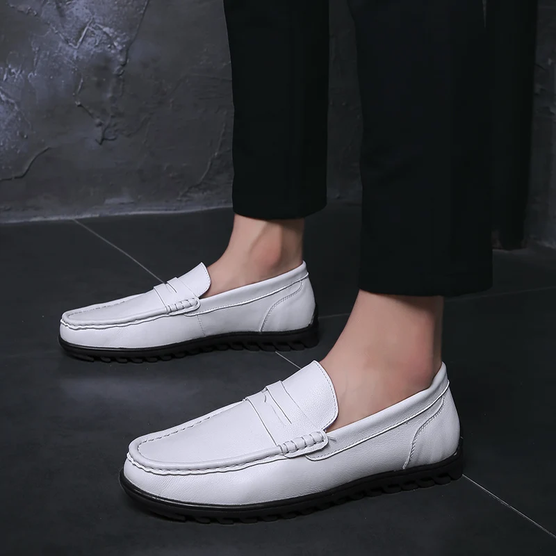 

Size 44 Men Casual Shoes Fashion Men Shoes Genuine Leather Men Loafers Moccasins Slip On Men's Flats Male Driving Shoes %J1909