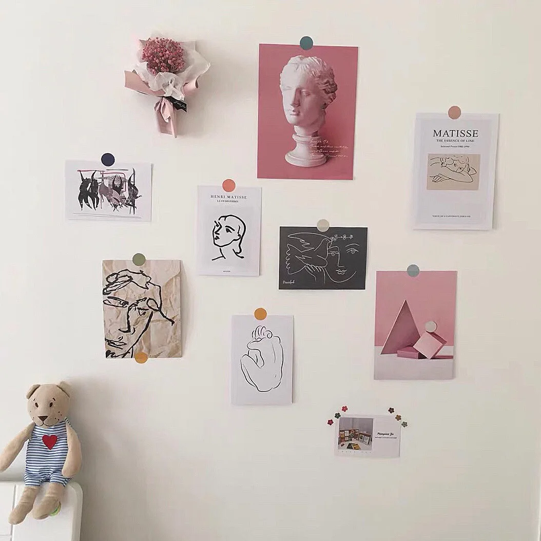 Ins Ретро абстрактное художественное украшение открытка 5 листов наклейка на