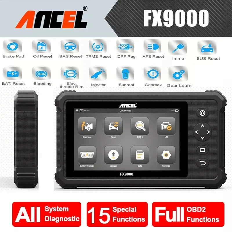 Профессиональный OBD2 сканер ANCEL FX9000 SRS SAS DPF EPB Автомобильный для сброса масла