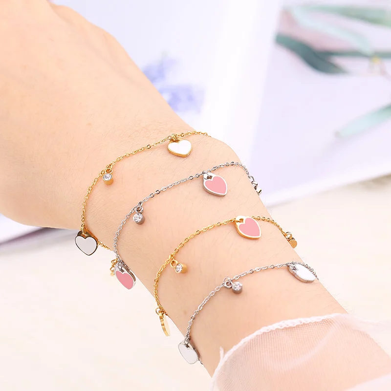 Браслеты с брелоками для женщин и девушек из нержавеющей стали дружба