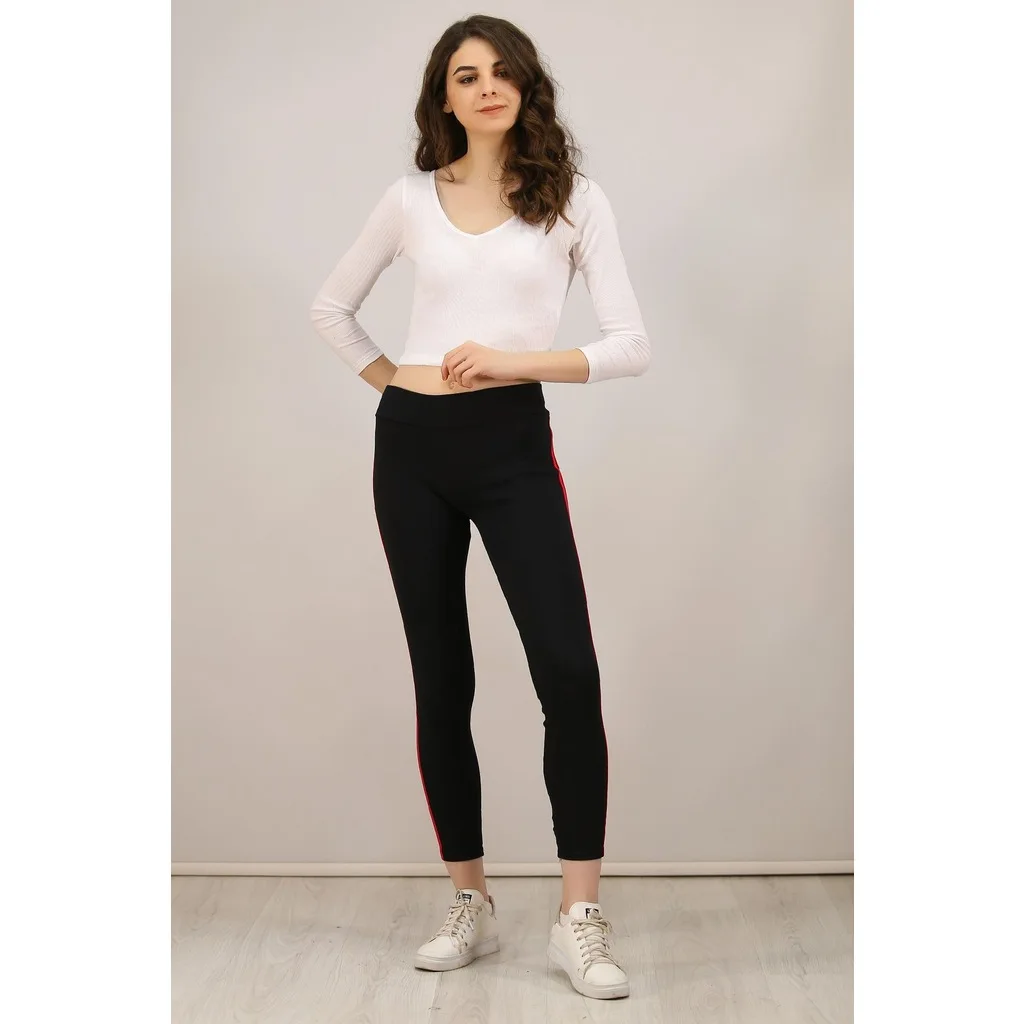 So Double Seritli Leggings Siyahfusya - 0216.432.